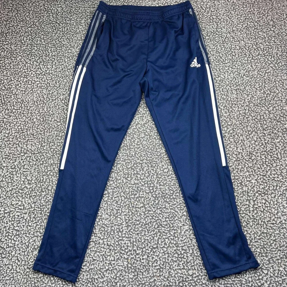 Adidas Primegreen Track Pants Men Large Navy Blue White Stripes L